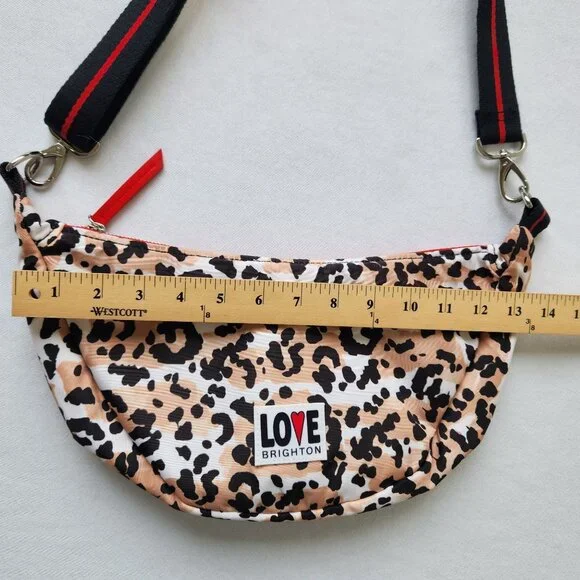 Brighton Spotted Love Leopard Print Swing Bag Feminine Cute Glam Hearts Playful - Picture 9 of 10